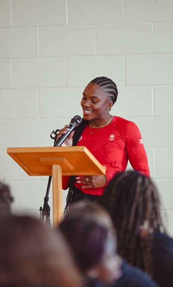 Mariam Abdul-Rashid speaking to an audience